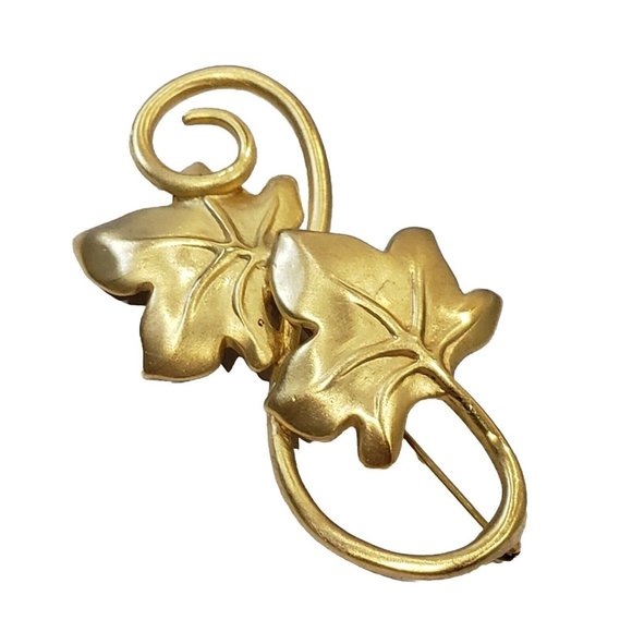 Signed GIVENCHY Vintage Leaf Brooch New York Paris - Picture 2 of 12